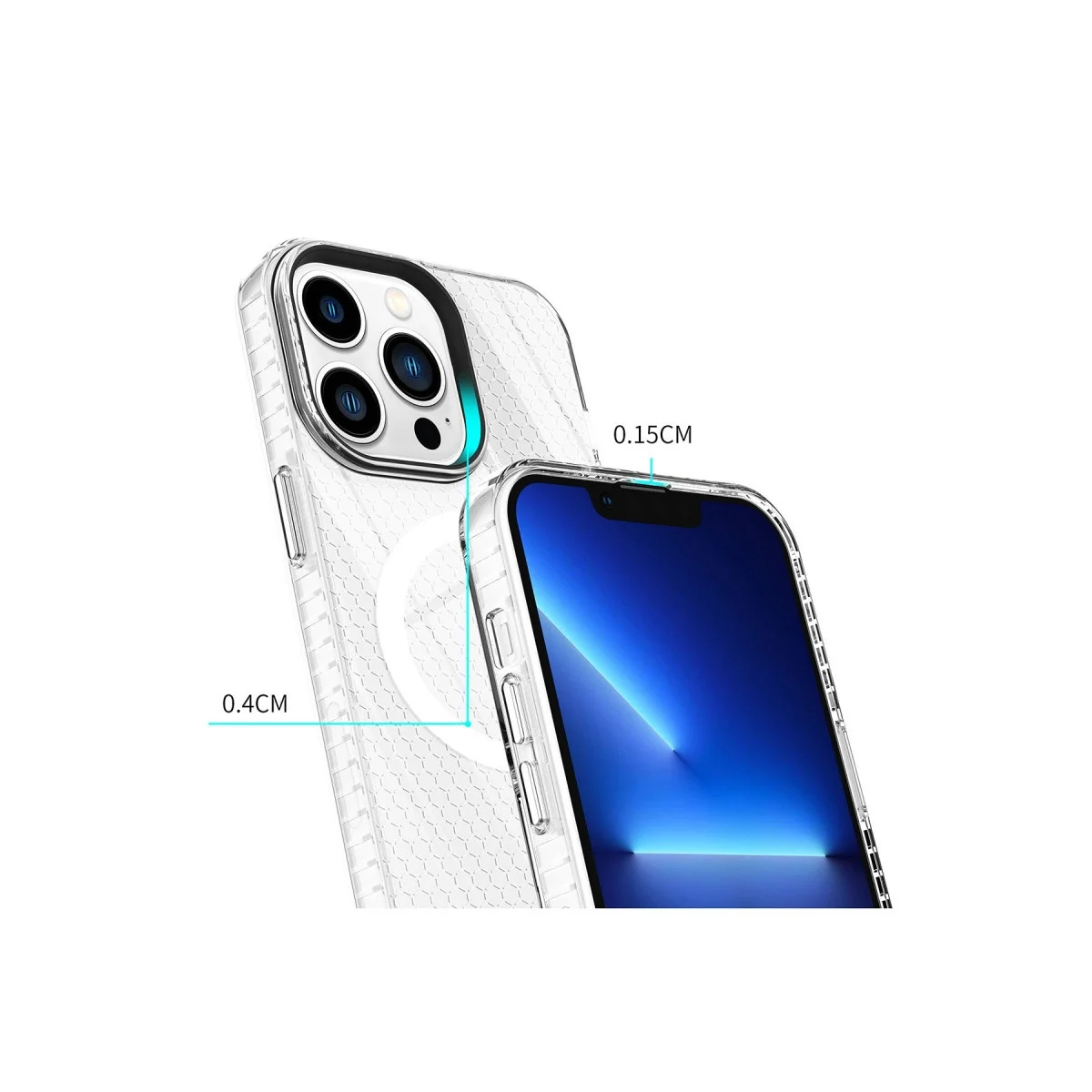 Apple İphone 14 Pro Kılıf Beta Magneticsafe Silikon - Şeffaf görsel 5