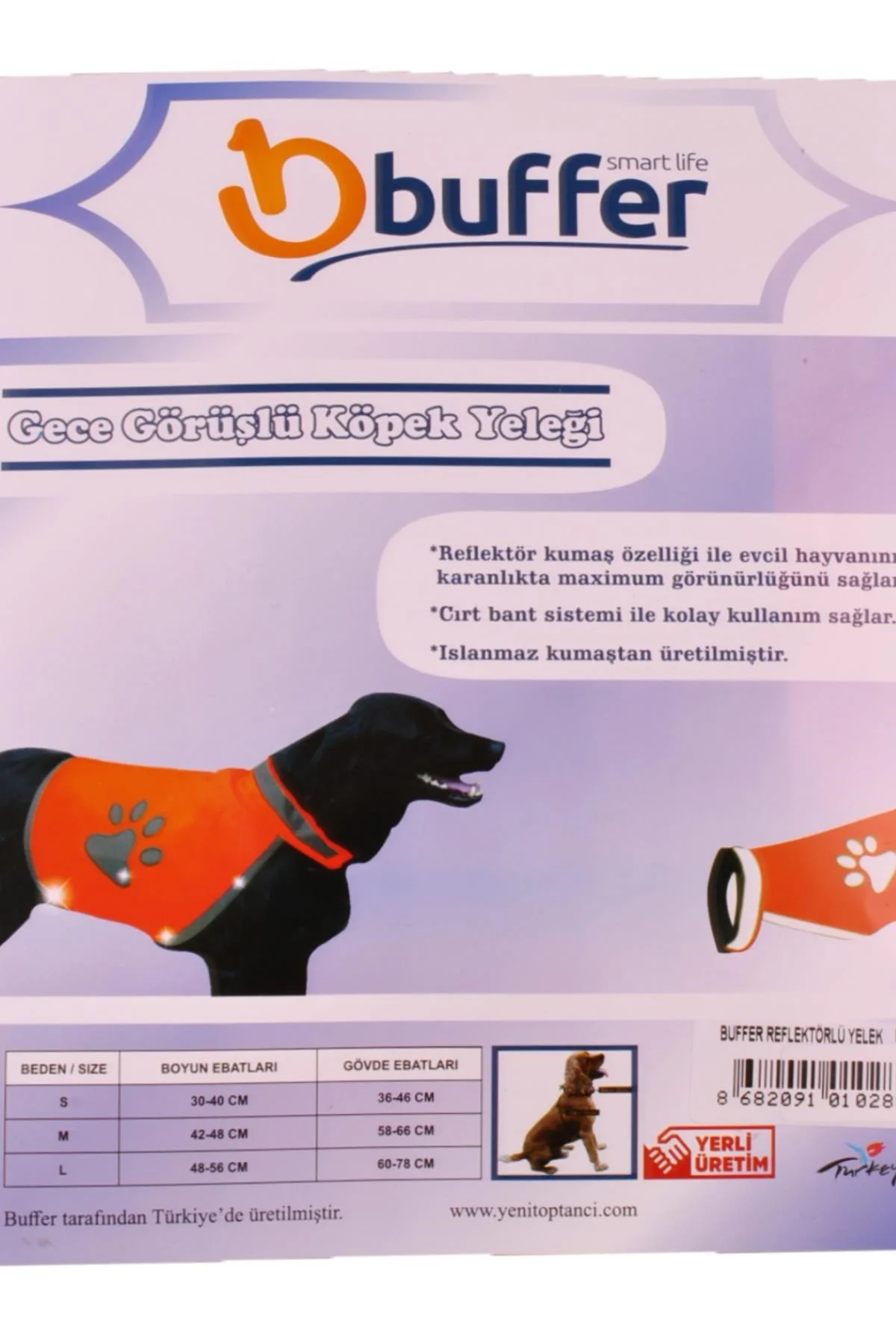 Gece Görüşlü Reflektör Kumaşlı Cırt Cırtlı Köpek Yeleği Medium görsel 4