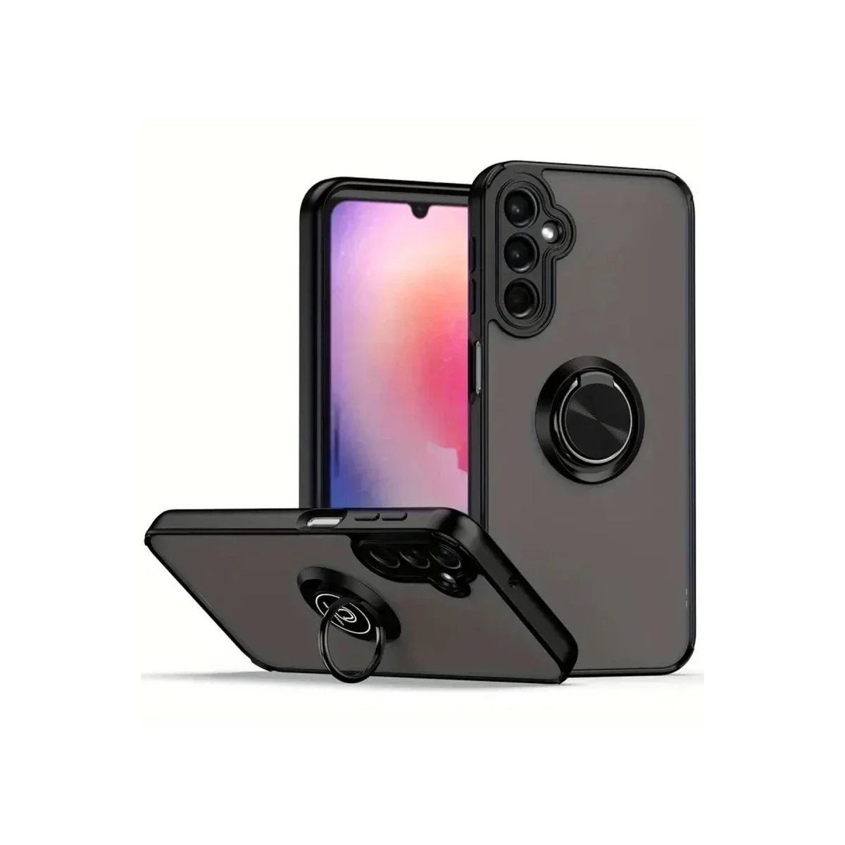 Samsung Galaxy A17 5G Montreal Yüzüklü Silikon Kapak - Siyah