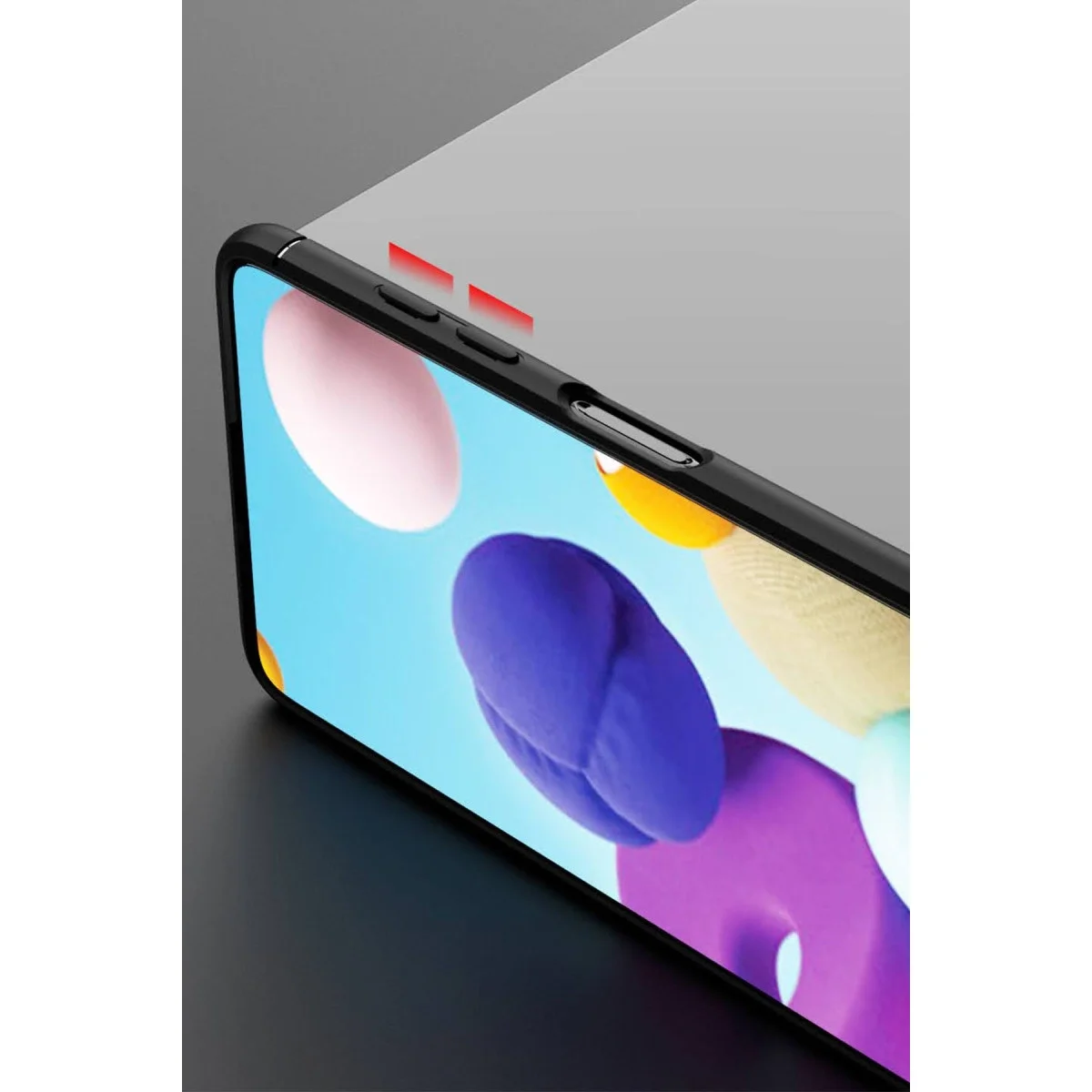 Samsung Galaxy M51 Kılıf Range Yüzüklü Silikon - Siyah-kırmızı görsel 7