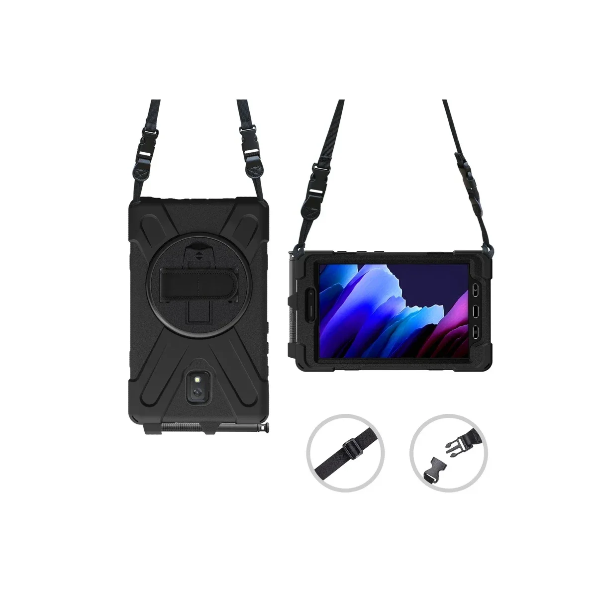 Samsung Galaxy T577 Tab Active 3 Kılıf Amazing Tablet Kapak - Siyah görsel 2