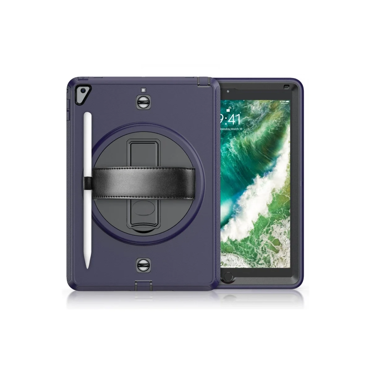 Apple İpad 5 Air 9.7 Kılıf Strap-c Otterbox Tablet Kapak - Lacivert görsel 2