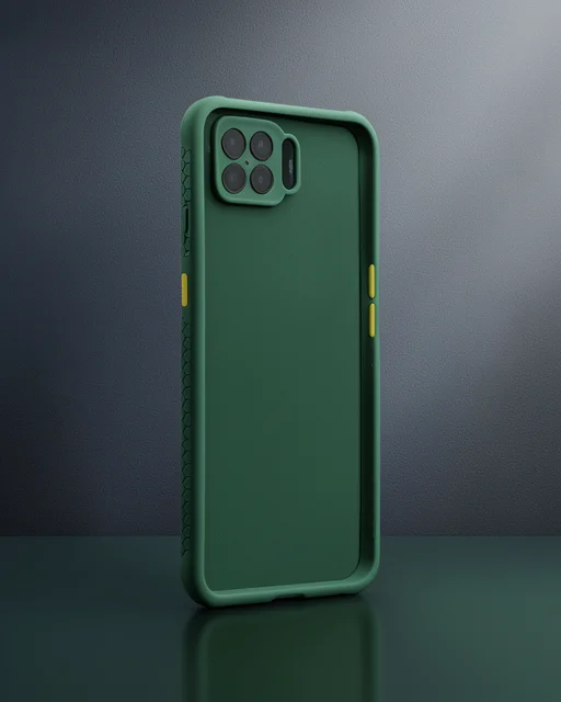 Oppo A73 Kılıf Miami Şeffaf Silikon - Koyu Yeşil