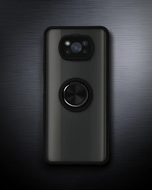 Xiaomi Pocophone X3 Kılıf Montreal Yüzüklü Silikon Kapak - Siyah