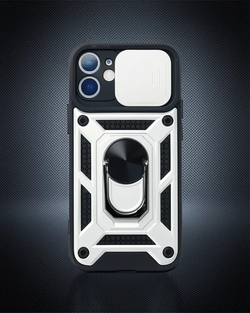 Apple İphone 12 Mini Kılıf Pars Lens Yüzüklü Silikon - Gümüş