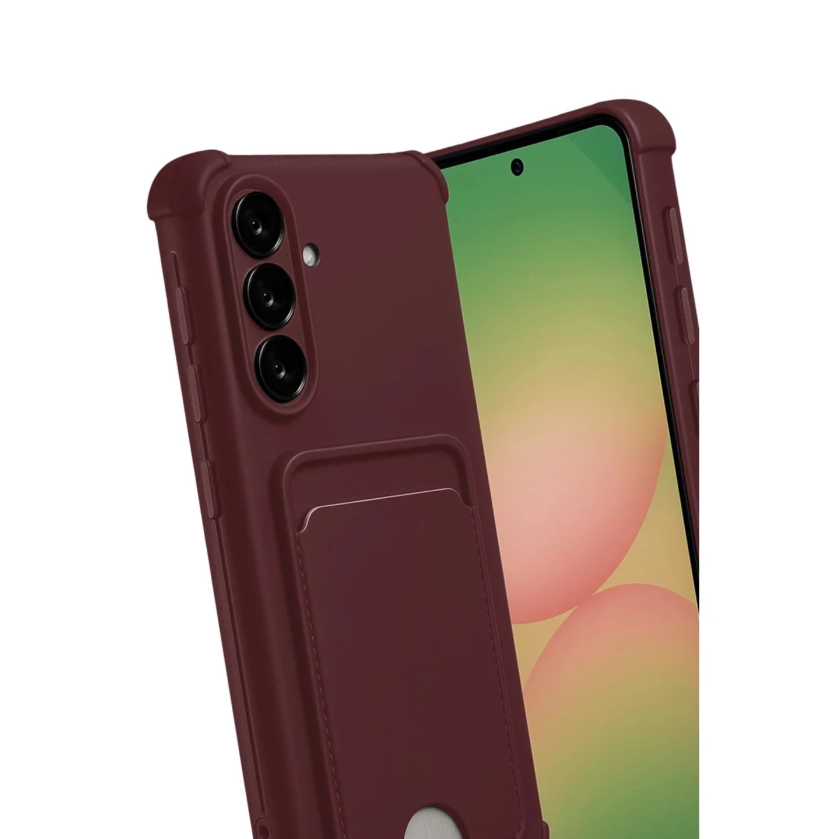 Samsung Galaxy A17 5g Kelvin Kartvizitli Silikon - Bordo görsel 3