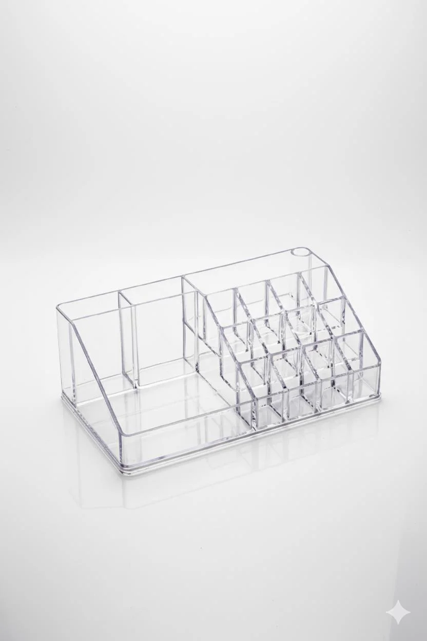Şeffaf Akrilik Banyo Kozmetik Düzenleyici Organizer 13x22x8 cm görsel 3