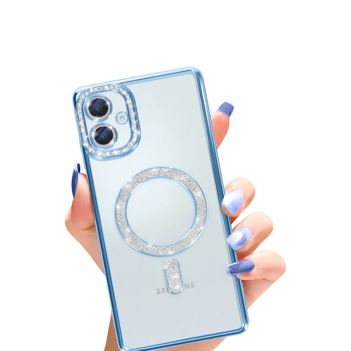 Samsung Galaxy A06 Joke Simli Magneticsafe Kılıf - Mavi görsel 2