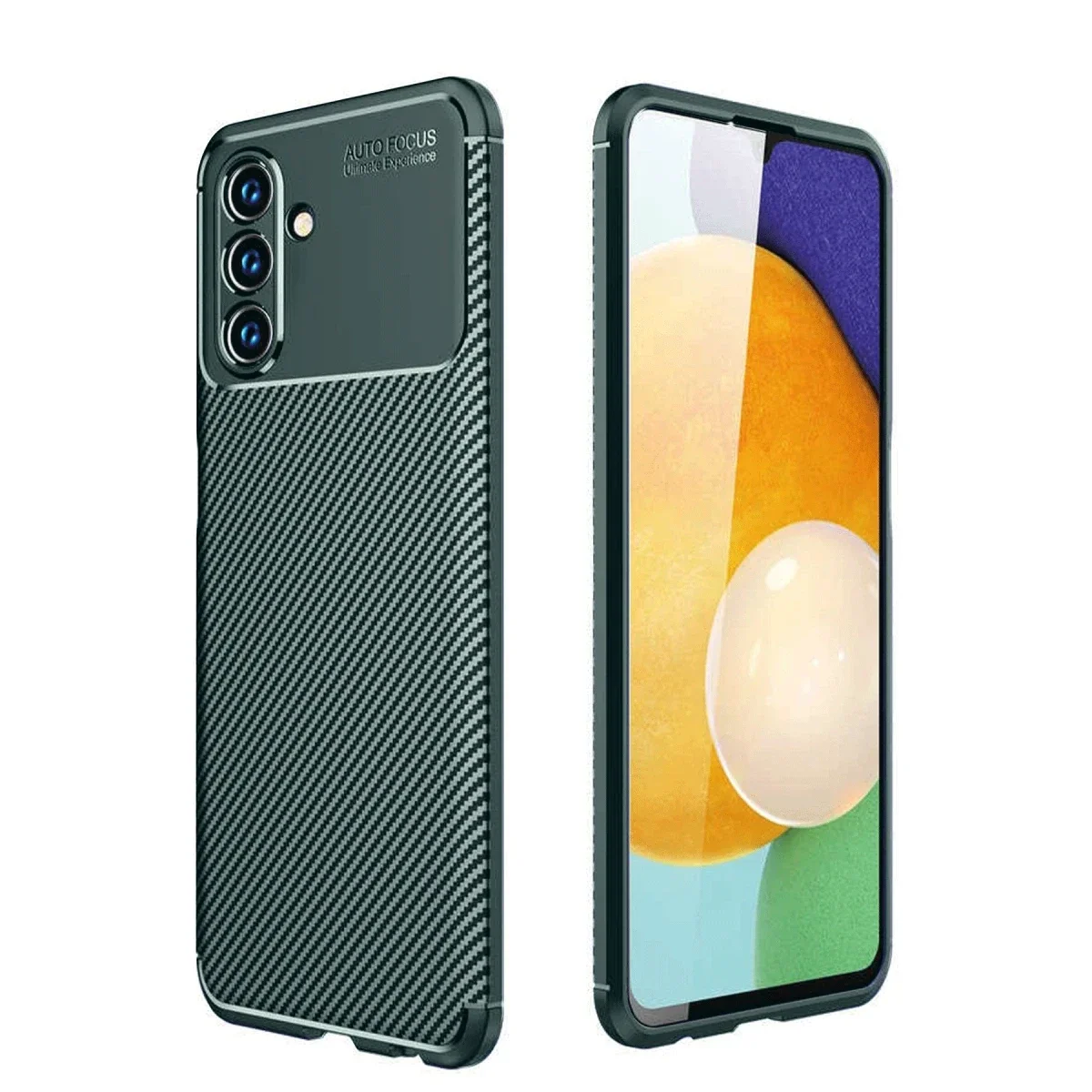 Samsung Galaxy A26 Kılıf Auto Focus Karbon Kapak - Koyu Yeşil görsel 2