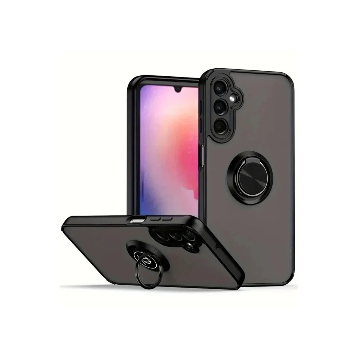 Samsung Galaxy A17 5g Montreal Yüzüklü Silikon Kapak - Siyah