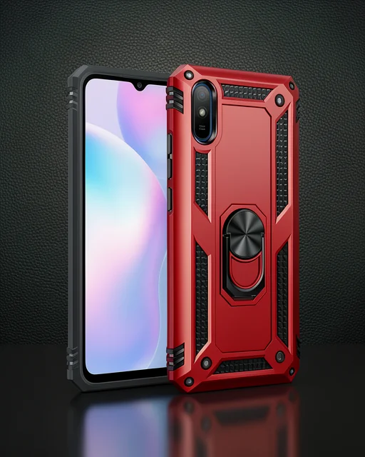 Xiaomi Redmi 9a Kılıf Sofya Yüzüklü Silikon Kapak - Gold
