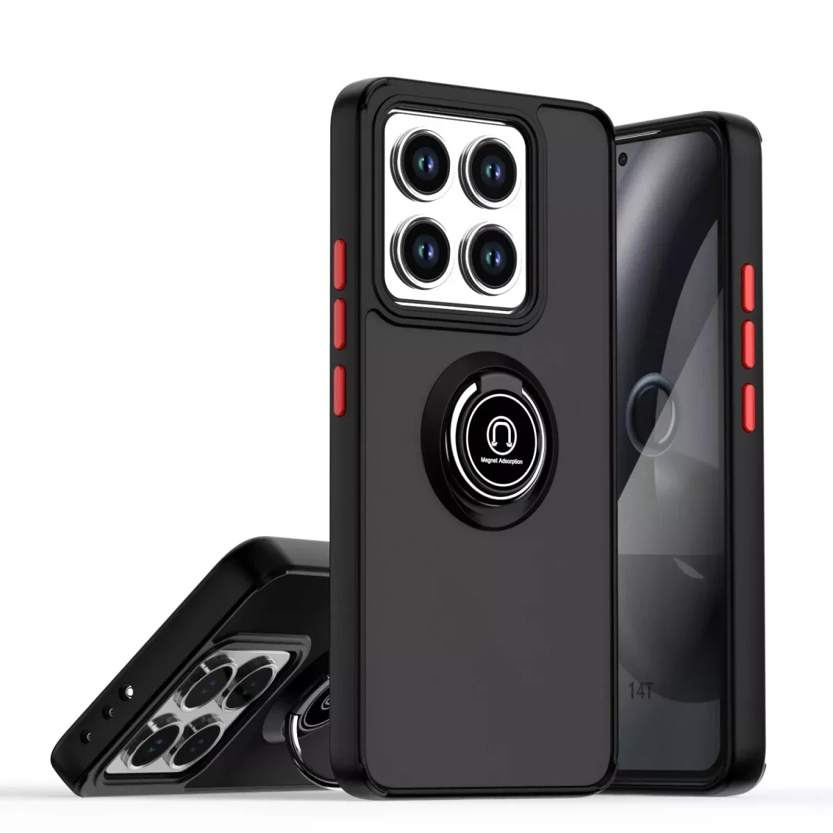 Xiaomi Mi 14T Montreal Yüzüklü Silikon Kapak - Siyah