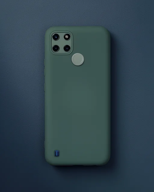 Realme C25y Kılıf Nano İçi Kadife Silikon - Koyu Yeşil