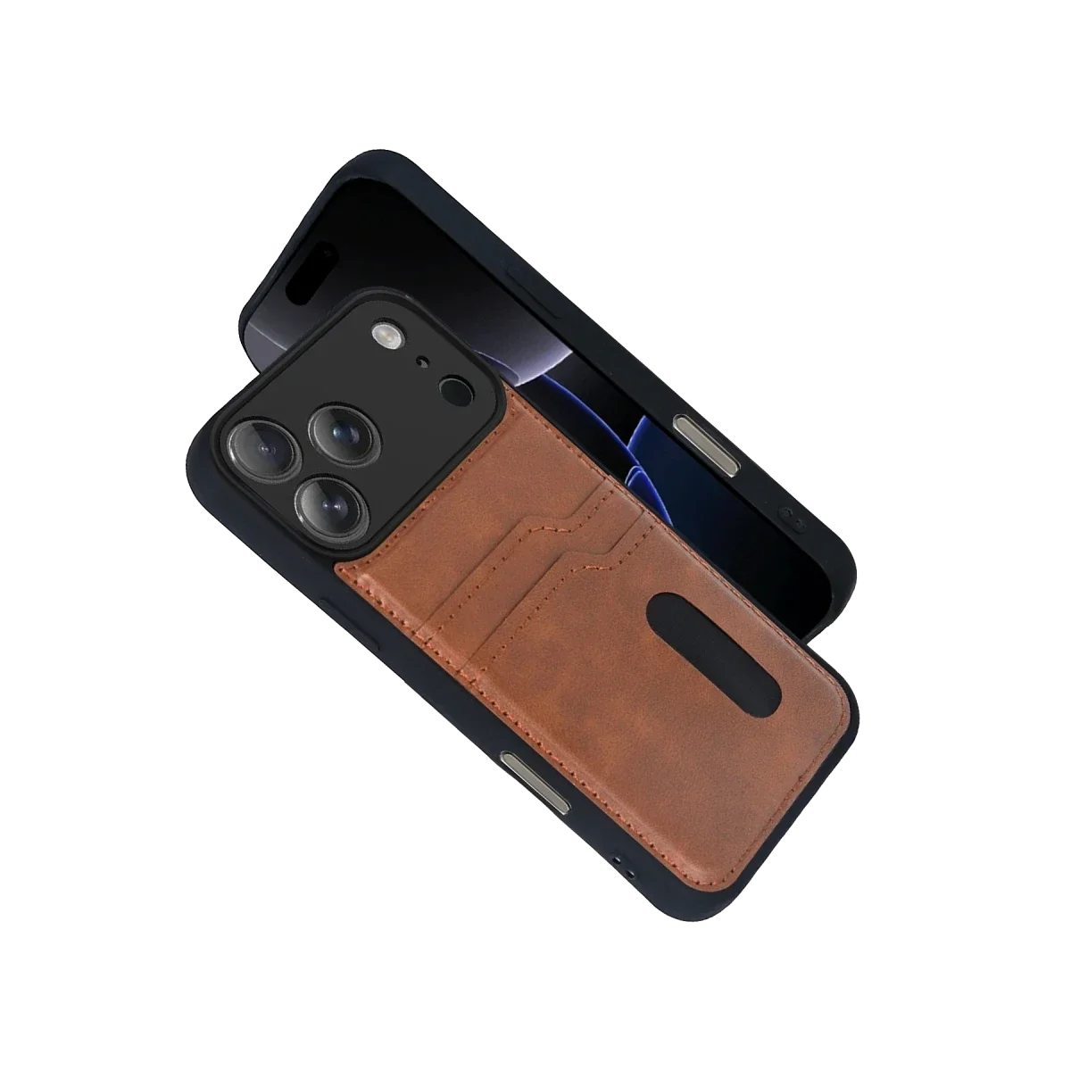 Apple iPhone 17 Pro Sara Kartvizitli Deri Kılıf - Taba görsel 2