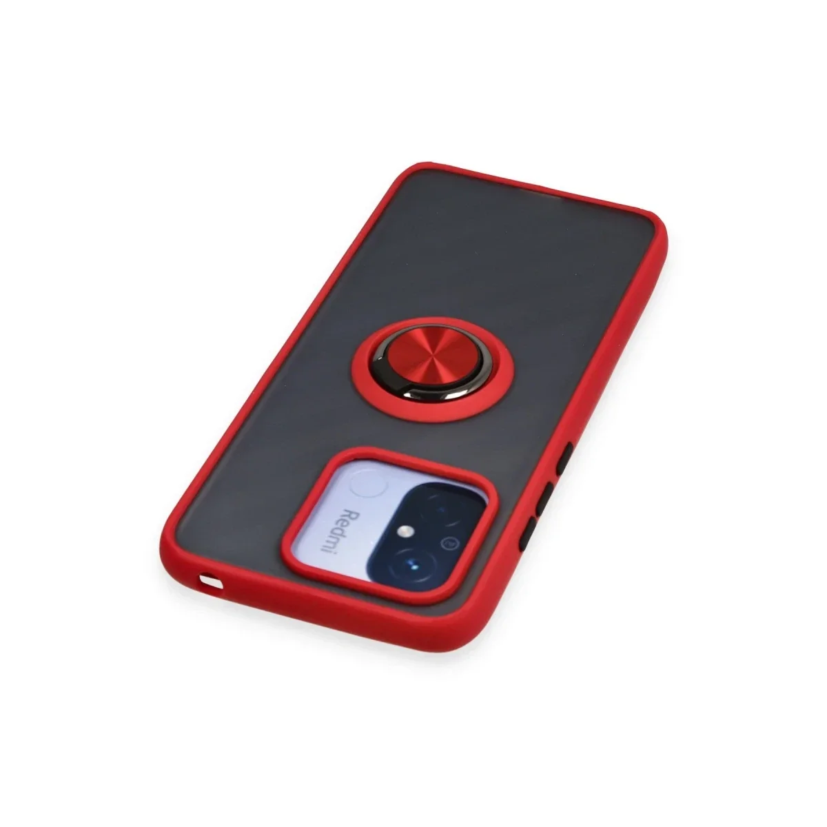 Xiaomi Redmi 12C Kılıf Montreal Yüzüklü Silikon Kapak - Kırmızı görsel 4
