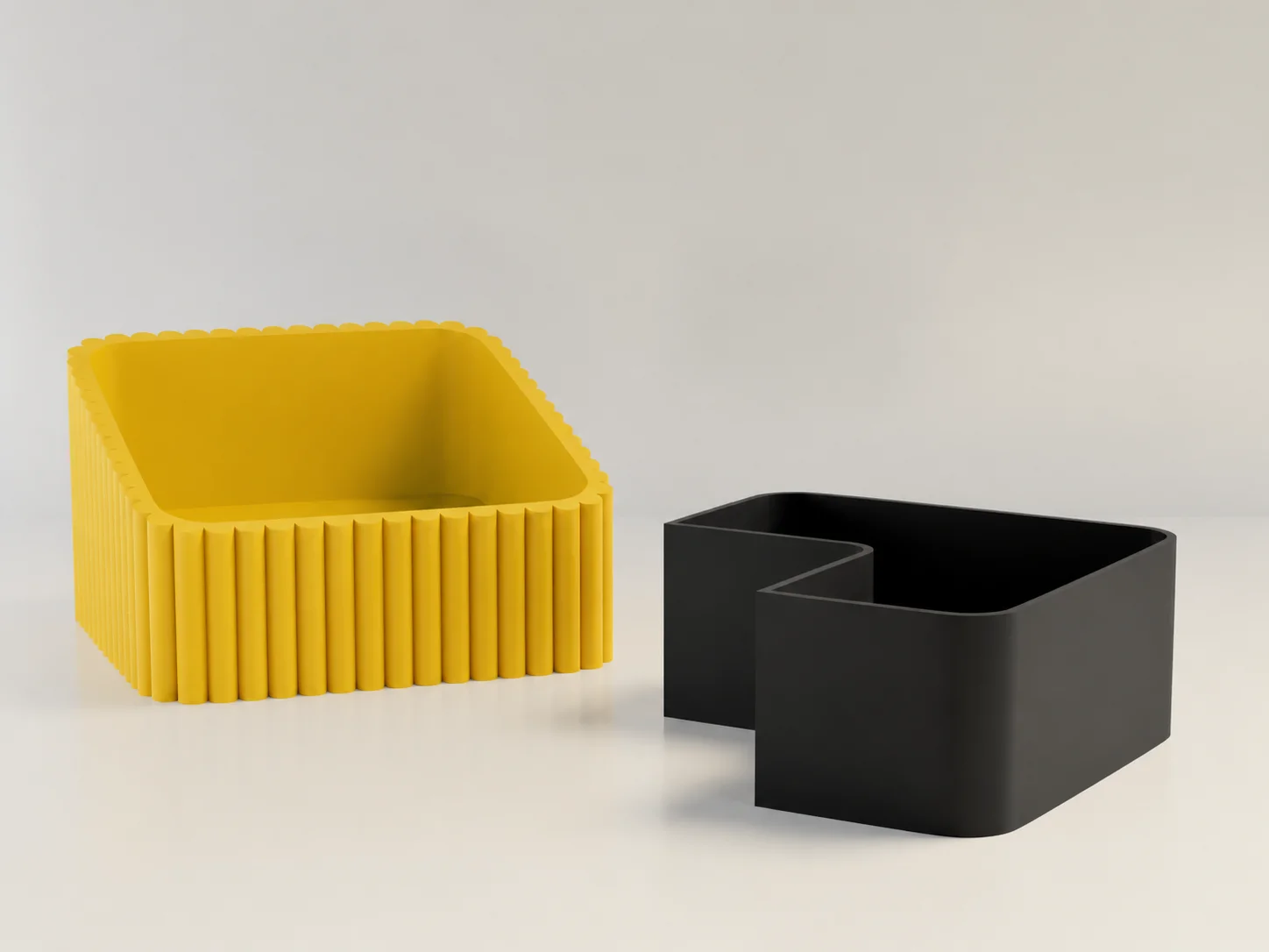 3D Baskı Fıstık Kasesi - Çift Hazneli Kabuk Ayırıcı Sunum Kasesi - Sarı Siyah görsel 2