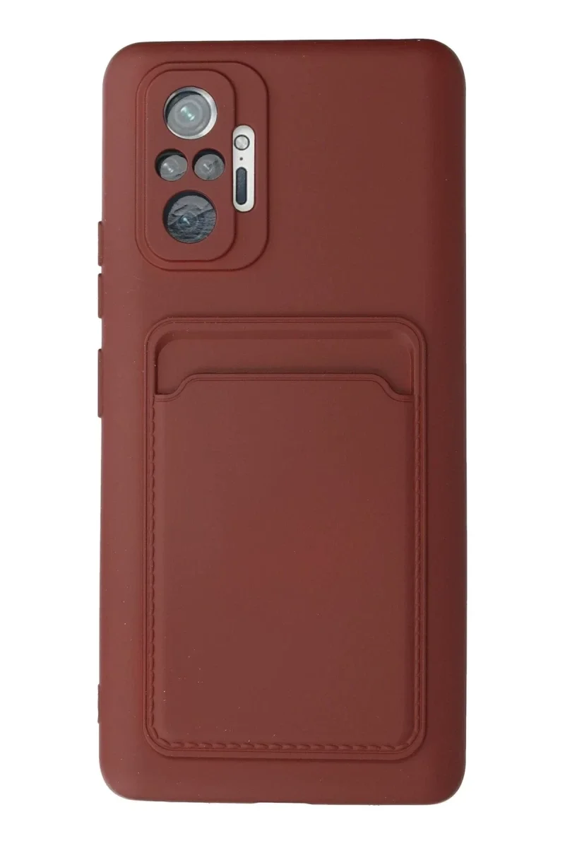 Xiao Red Note 10 Pro Kılıf Kelvin Kartvizitli Silikon - Bordo