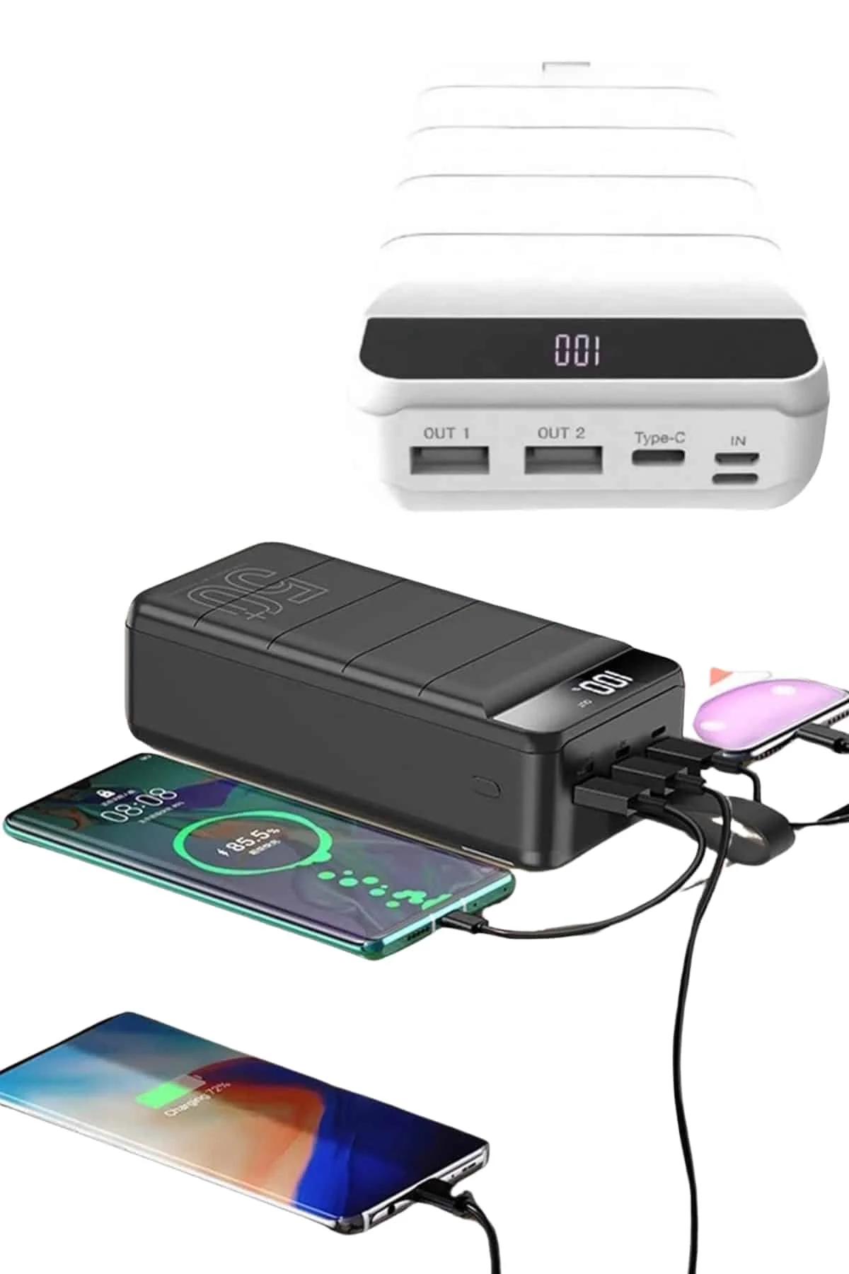 Hızlı Taşınabilir 50.000 Mah Powerbank Led Ekran Android ve İOS Uyumlu Yeni Nesil görsel 5