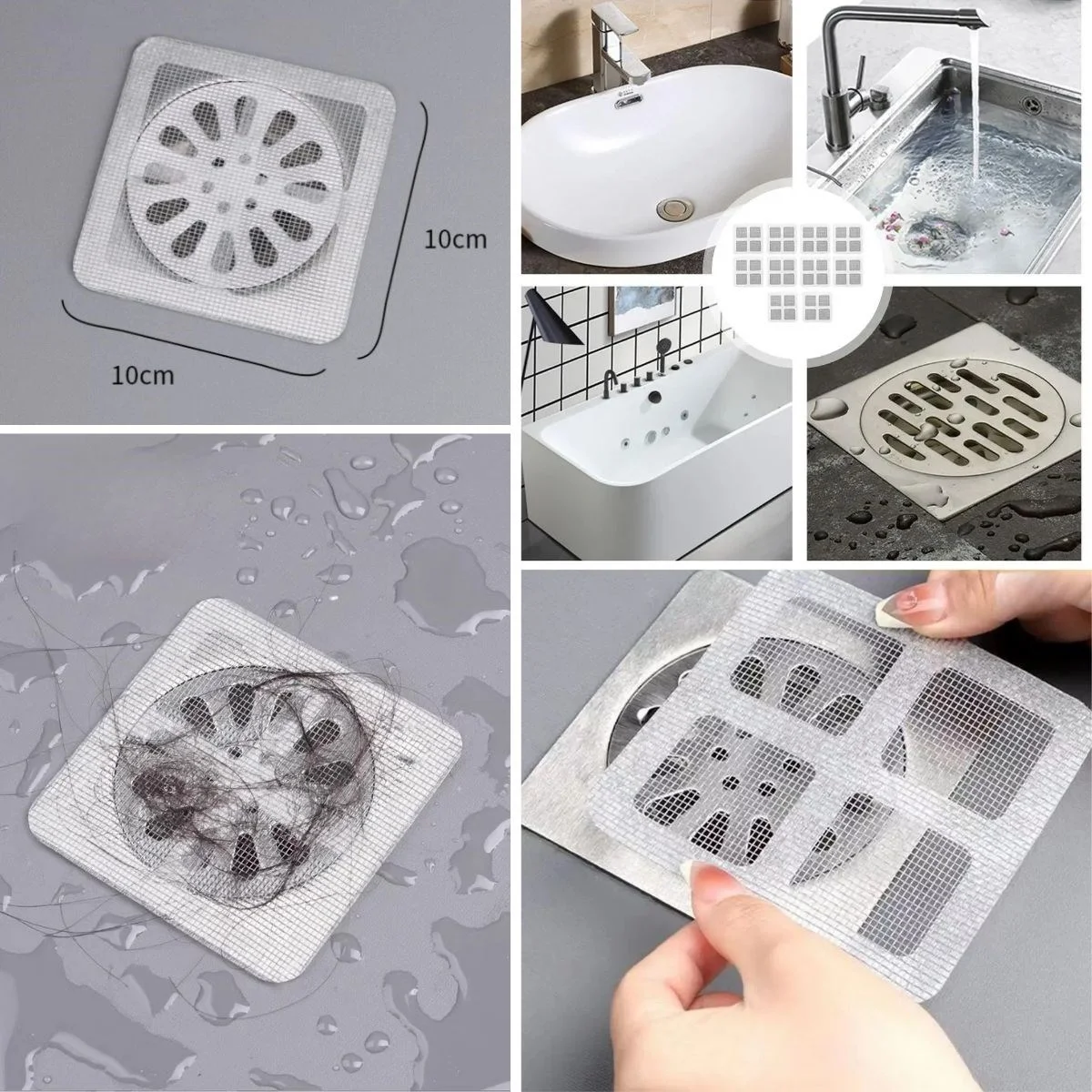 10'lu Banyo ve Mıutfak Lavabo Koku Önleyici ve Haşere Böcek Önleyici Gider Filtresi görsel 5