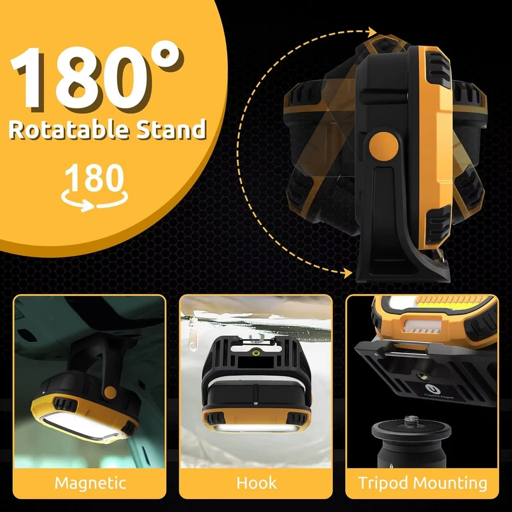 WS-582 Powerbank Özellikli Tripod Bağlantılı Mıknatıslı 3500 Lümen USB Şarjlı Çalışma Feneri görsel 2