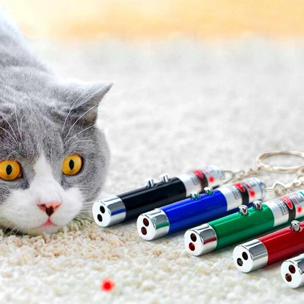 3 Fonksiyonlu Kırmızı Beyaz Işıklı Led Lazer Kedi Köpek Oyuncak Anahtarlık - 1 Adet Stokta Olan Renk Gönderilir görsel 5