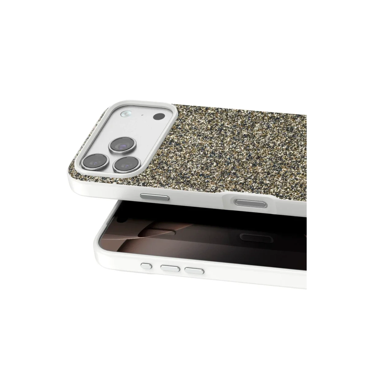 Onegif Apple iPhone 17 Pro Max Bright Simli Kapak - Çöl Titanyum görsel 2