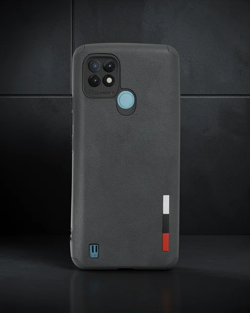 Realme C21 Kılıf Loop Deri Silikon - Siyah