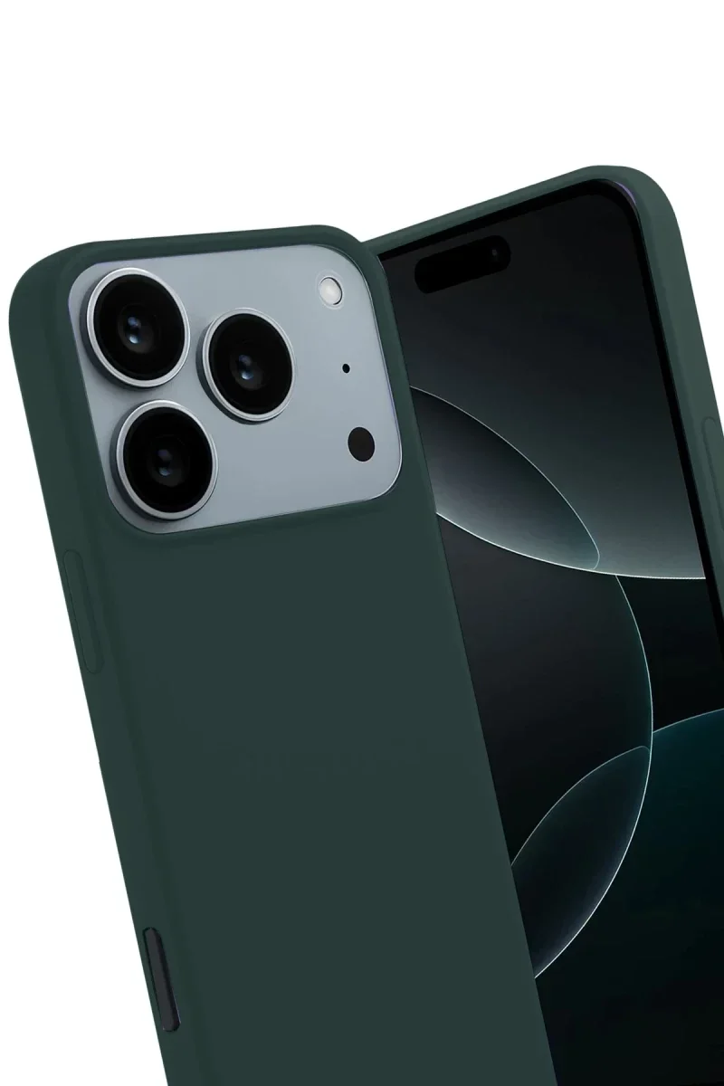 Apple iPhone 17 Pro Max First Silikon - Koyu Yeşil görsel 3