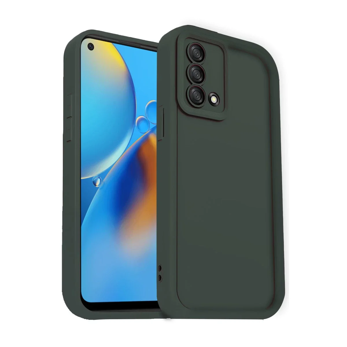 Oppo A74 4G Kılıf Viera Silikon - Koyu Yeşil görsel 3