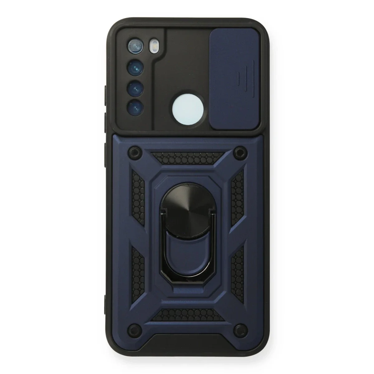 Xiaomi Redmi Note 8 Kılıf Pars Lens Yüzüklü Silikon - Lacivert