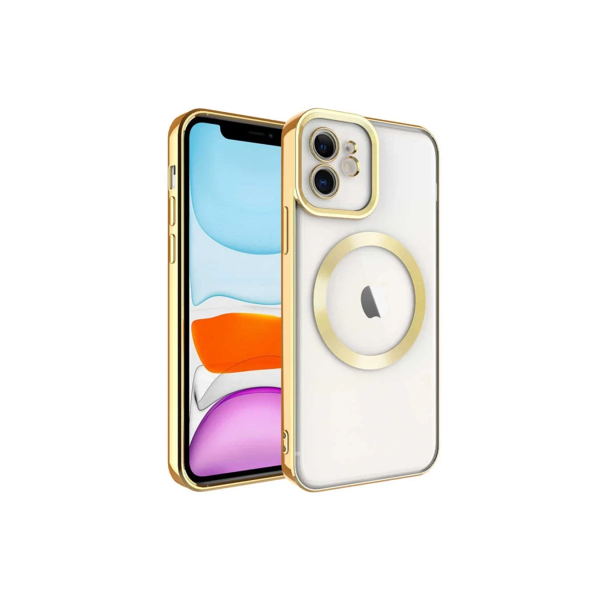 Apple iPhone 11 Kılıf Kross Magneticsafe Kapak - Gold görsel 3