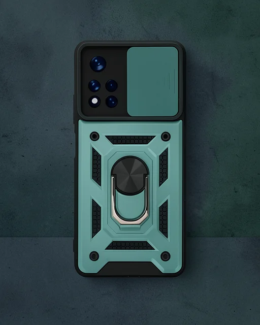 Xiaomi Poco M4 Pro 5g Kılıf Pars Lens Yüzüklü Silikon - Yeşil