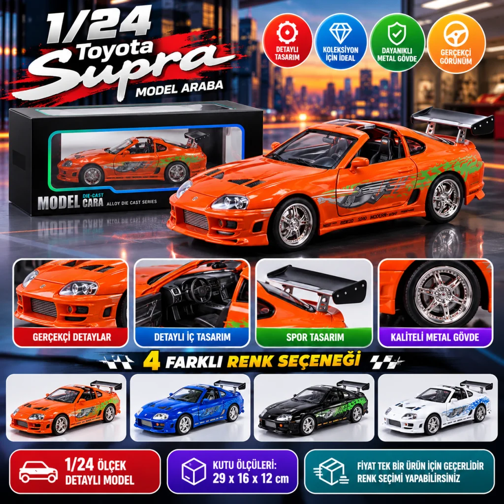 1/24 Toyota Supra Model Araba