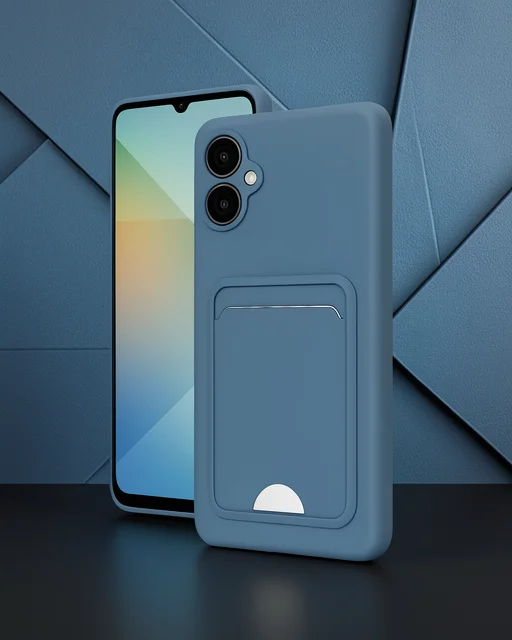 Samsung Galaxy A06 Kılıf Kelvin Kartvizitli Silikon - Mavi