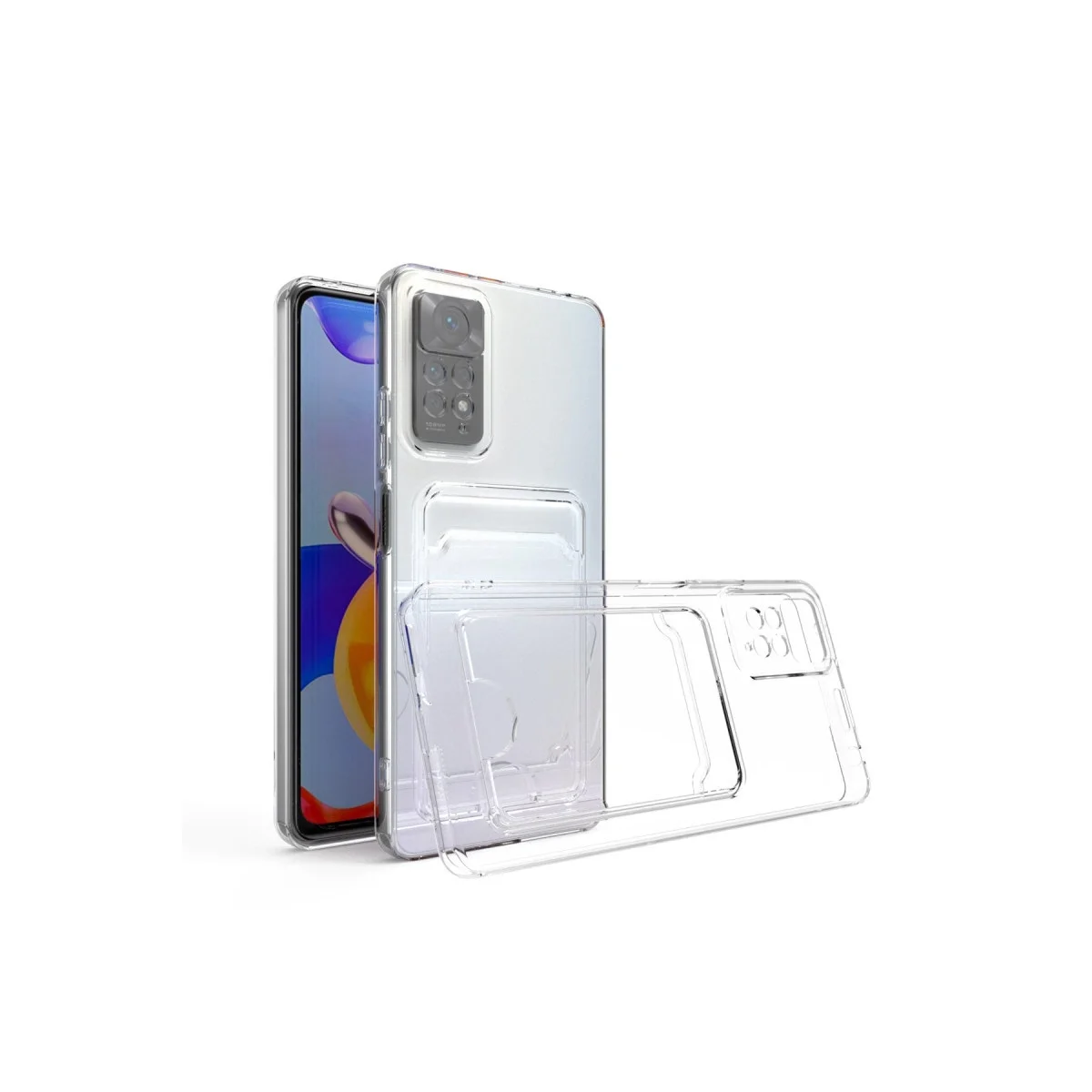 Xiaomi Redmi Note 11 Kılıf Kart Şeffaf Silikon - Şeffaf görsel 8