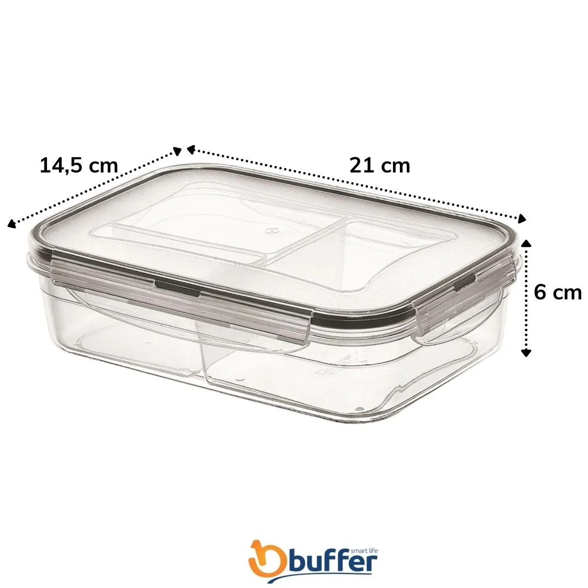 3 Bölmeli Kilitli Kapaklı 1 Litre Erzak Saklama Kabı LC-510 görsel 4