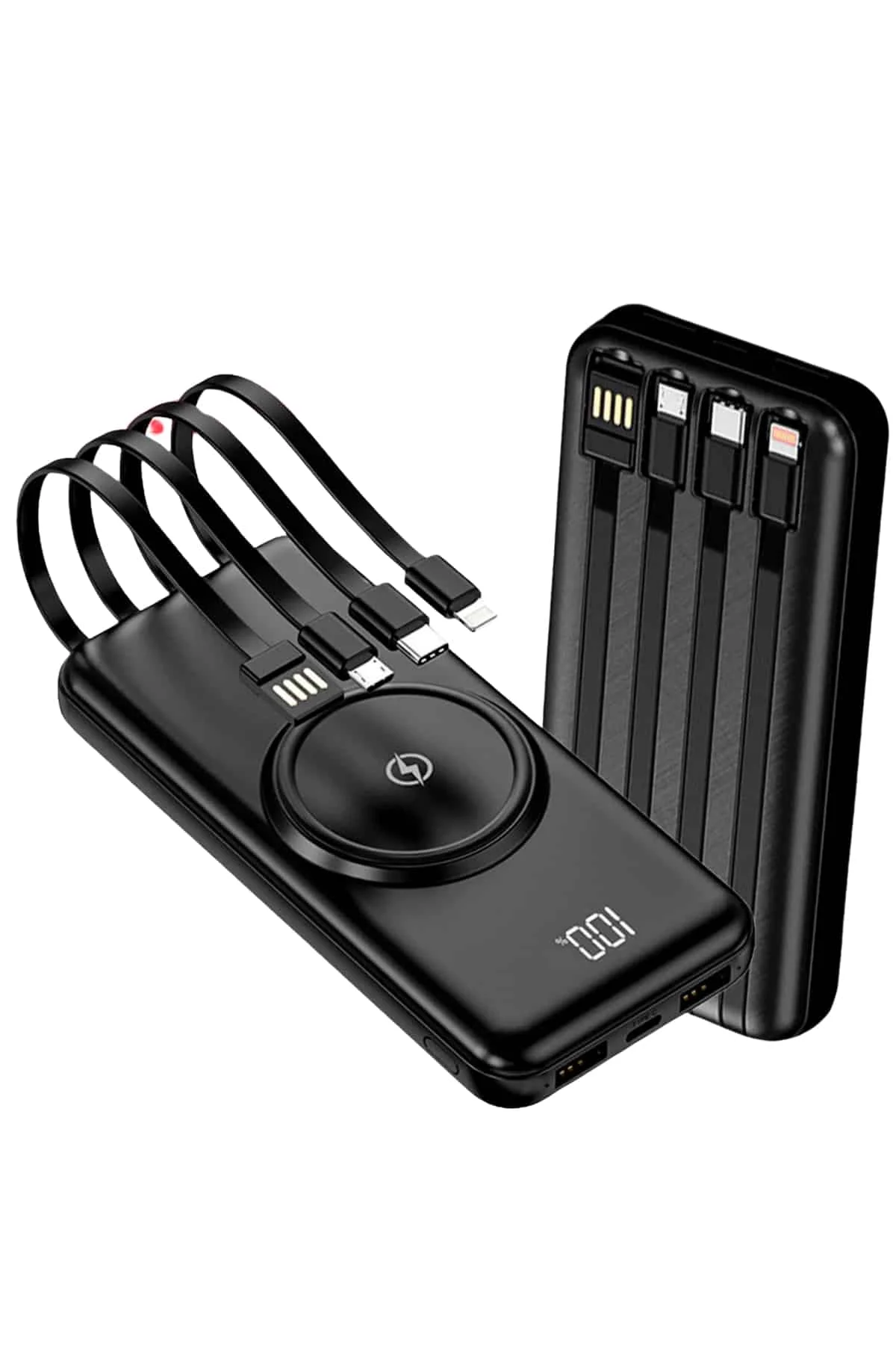Kablosuz Çoklu Şarj Girişli 10.000 Mah Kablolu Powerbank Taşınabilir görsel 4