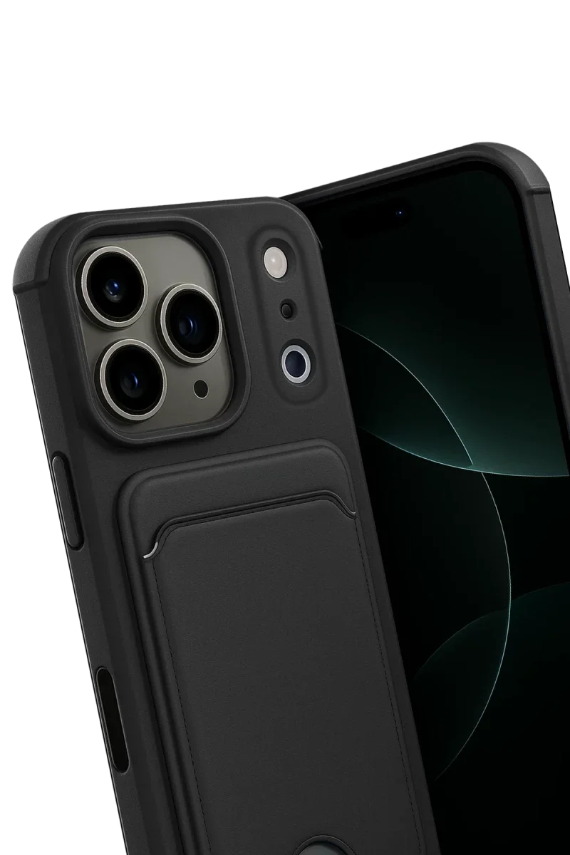 Apple iPhone 17 Pro Kelvin Kartvizitli Silikon - Siyah görsel 3