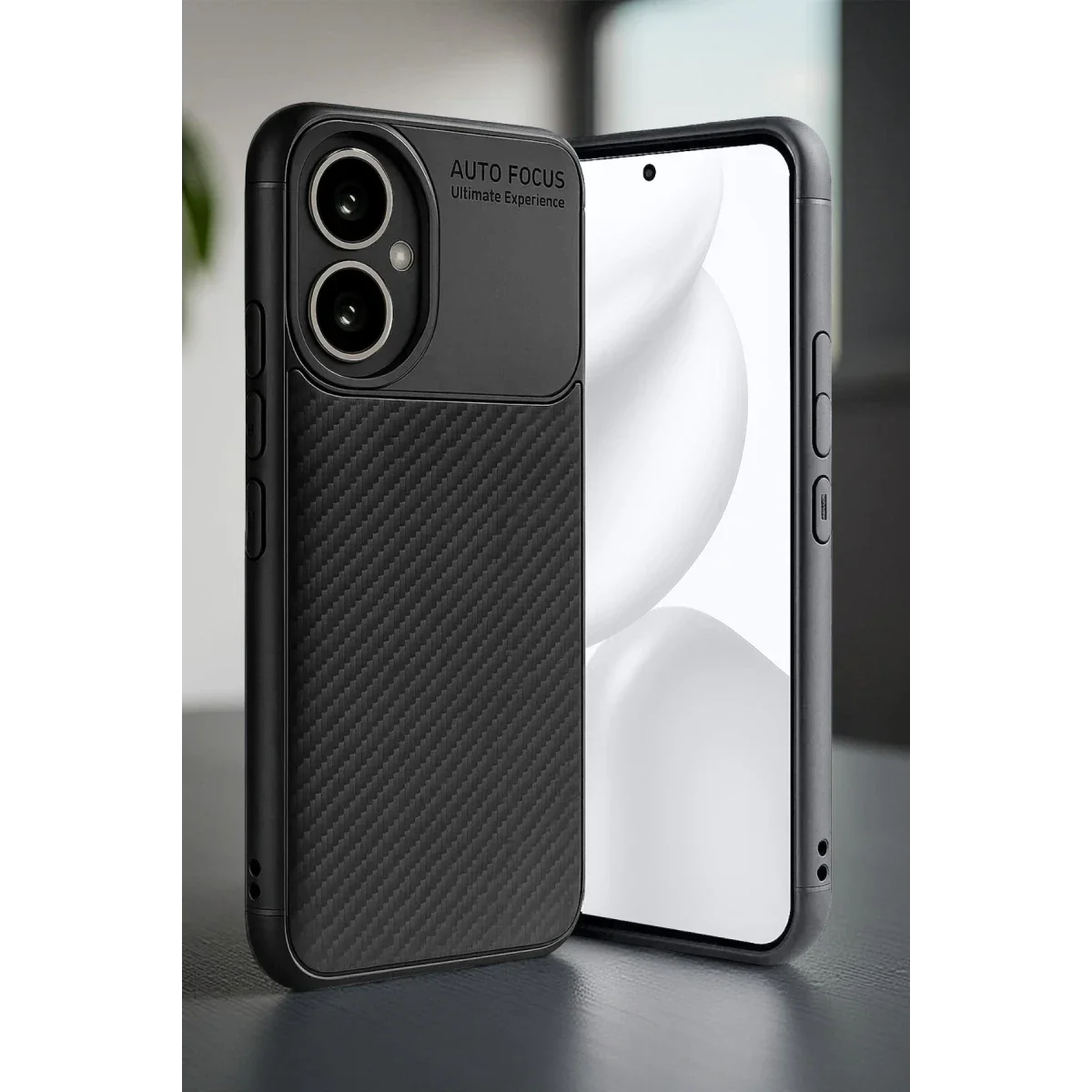 Honor 400 Kılıf Auto Focus Karbon Kapak - Siyah görsel 5