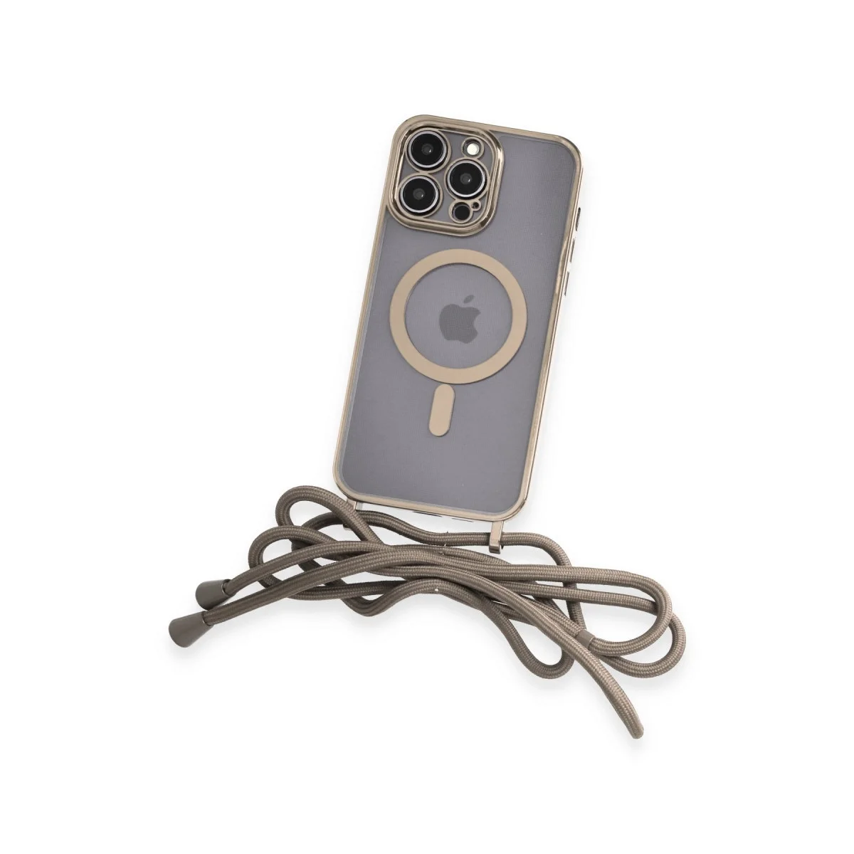 Apple İphone 12 Pro Max Kılıf Divo Lazer Askılı Magsafe Kapak - Gold görsel 3
