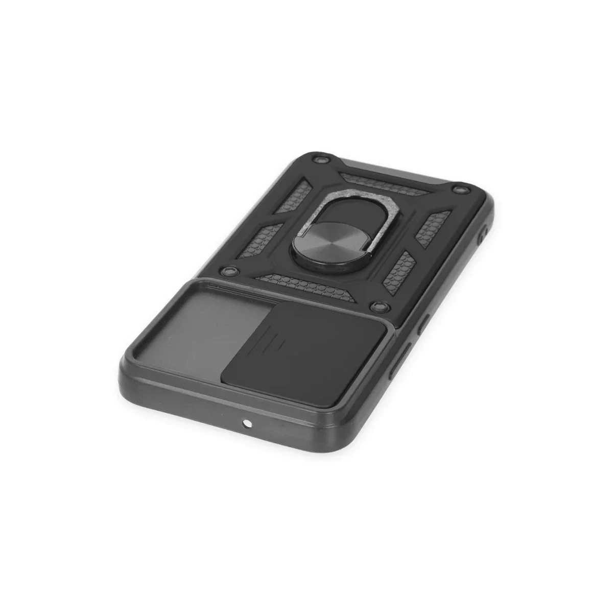 Samsung Galaxy S23 Kılıf Pars Lens Yüzüklü Silikon - Siyah görsel 4
