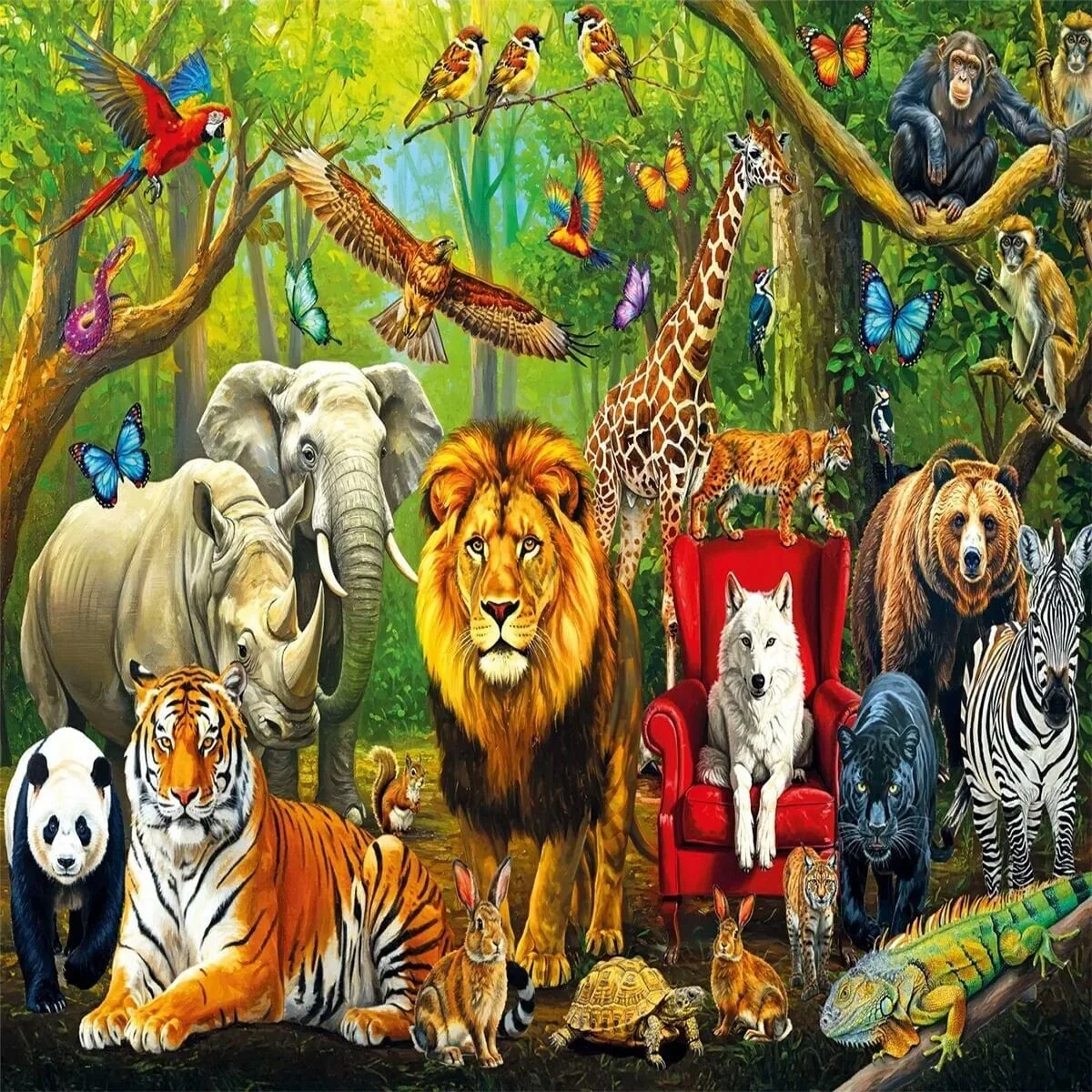 31504 Forest Anımals 100 Parça Puzzle görsel 2