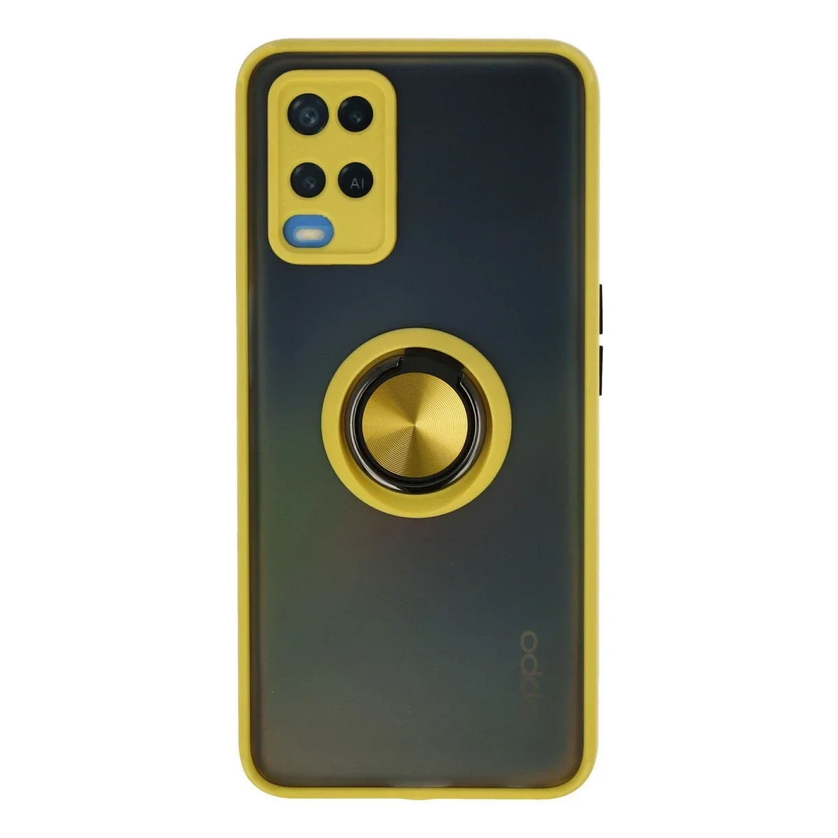 Oppo A54 4G Kılıf Montreal Yüzüklü Silikon Kapak - Sarı
