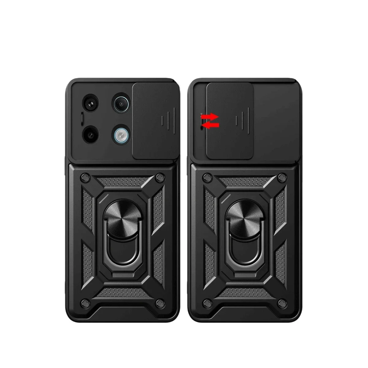 Xiaomi Redmi Note 13 Pro 4G Pars Lens Yüzüklü Silikon - Kırmızı görsel 3