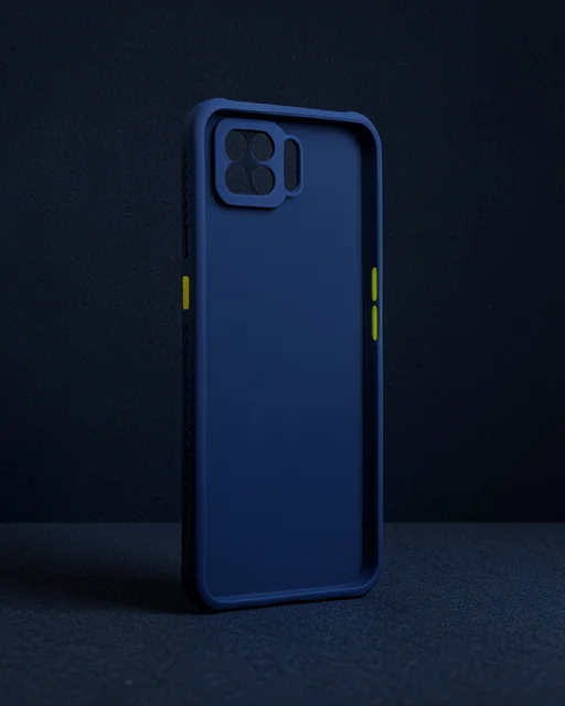 Oppo A73 Kılıf Miami Şeffaf Silikon - Lacivert