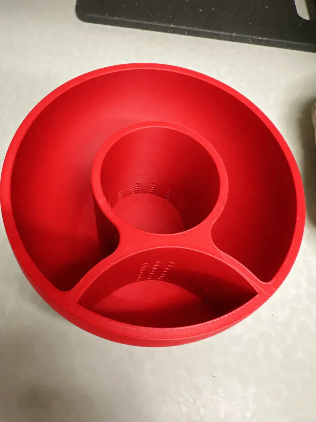 3D Baskı 3lü Sukulent Saksısı ve Kalemlik Organizer - Dekoratif Masaüstü Bitki Saksısı-Kırmızı görsel 2