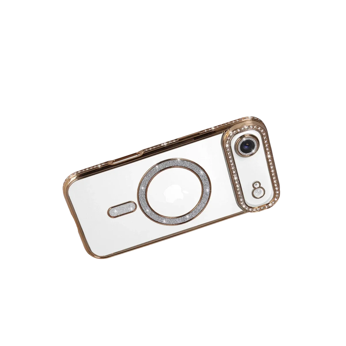 Apple iPhone 17 Air Joke Simli Magneticsafe Kılıf - Gold görsel 4