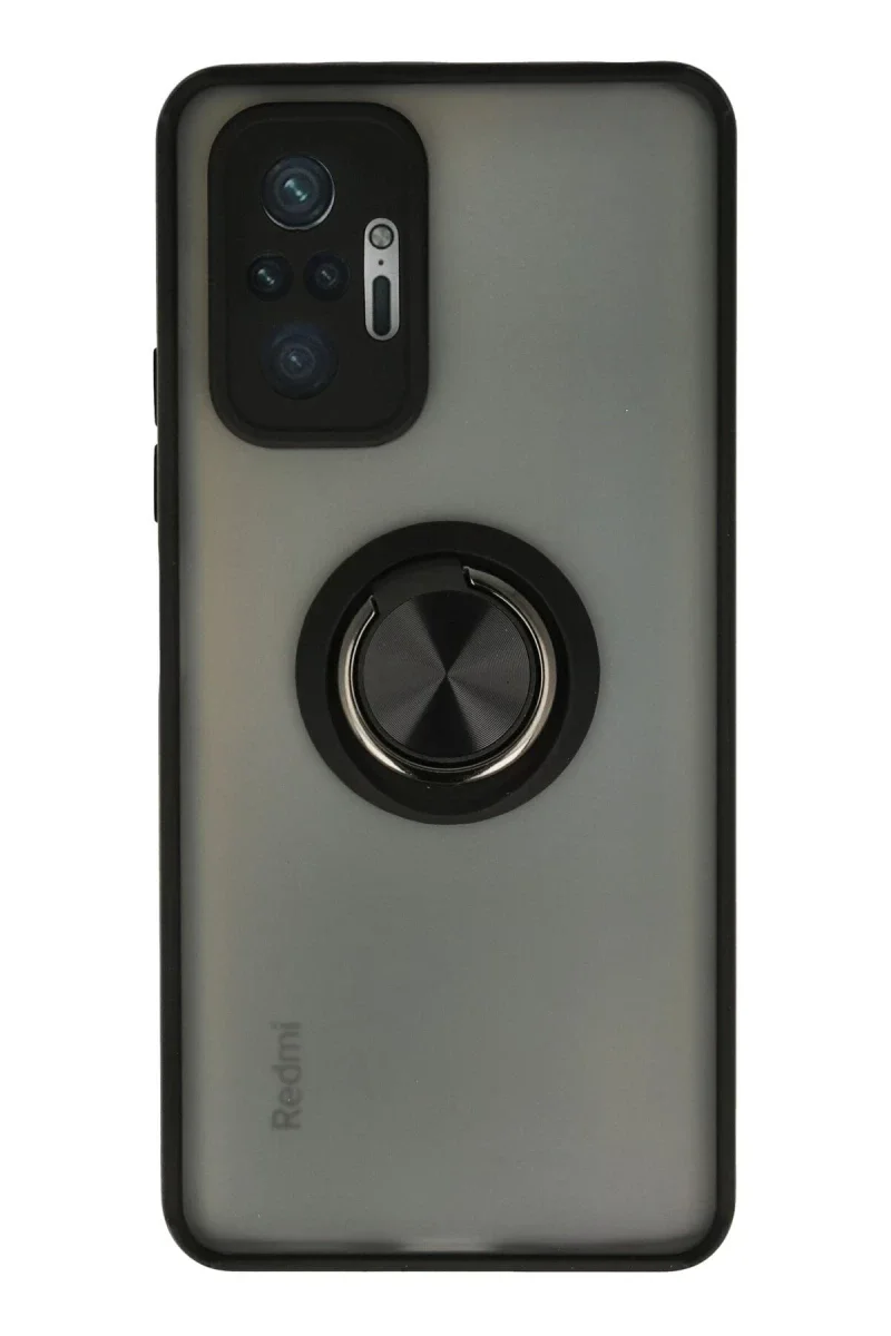 Xiao Red Note 10 Pro Kılıf Montreal Yüzüklü Silikon Kapak - Siyah