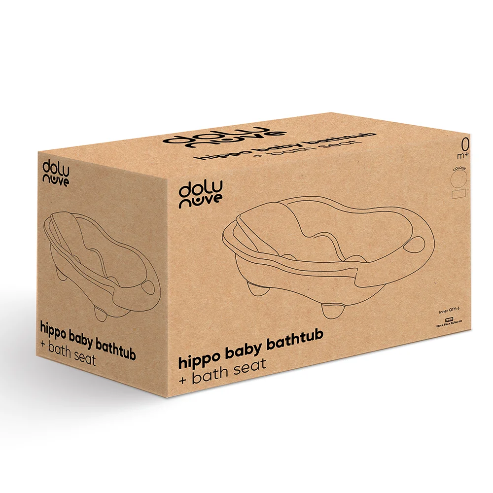 7270 Hippo Oyuncak Bebek Yıkama Küveti Ve Desteği Stone Gri görsel 3