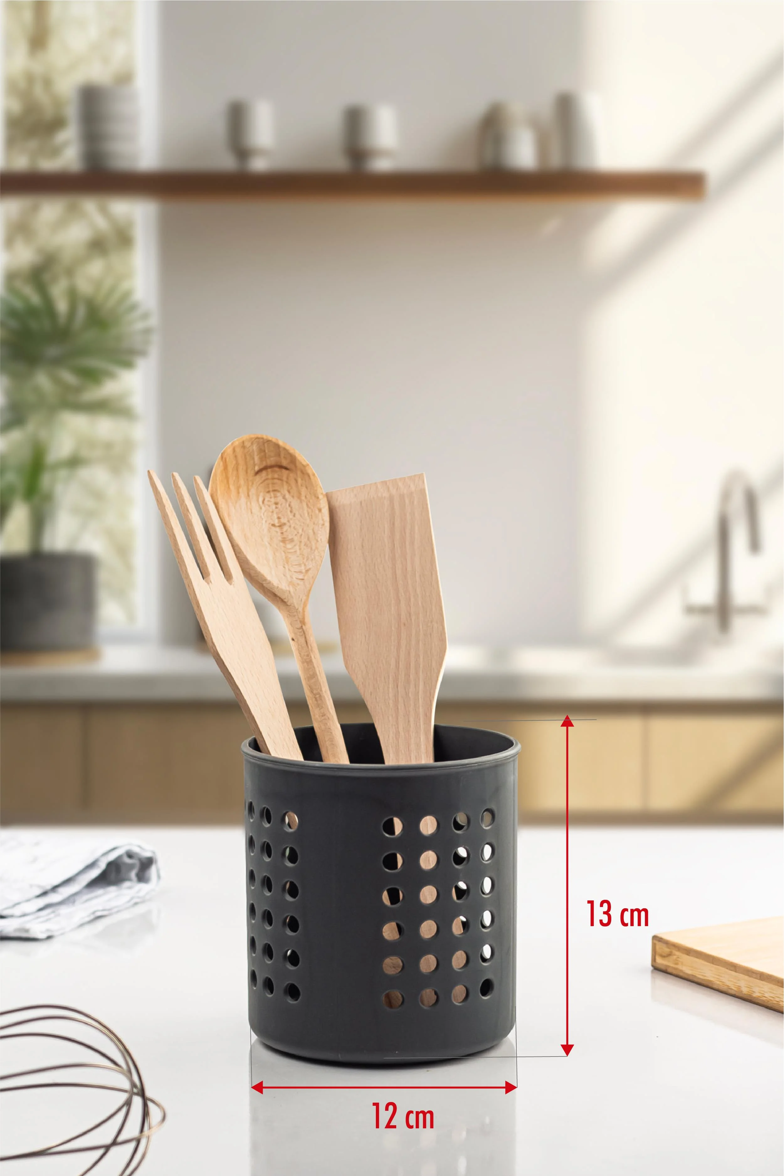 Füme Silindir Dik Kaşıklık & Tezgah Üstü Düzenleyici & Servis Standı görsel 4
